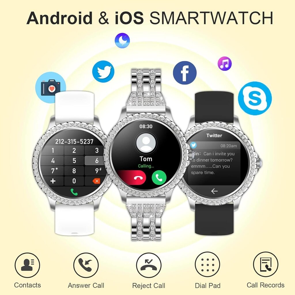 Zaxer Smartwatch ZI58 sidabras kaina ir informacija | Išmanieji laikrodžiai (smartwatch) | pigu.lt