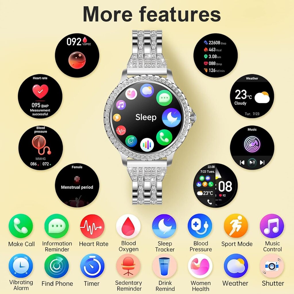 Zaxer Smartwatch ZI58 sidabras kaina ir informacija | Išmanieji laikrodžiai (smartwatch) | pigu.lt