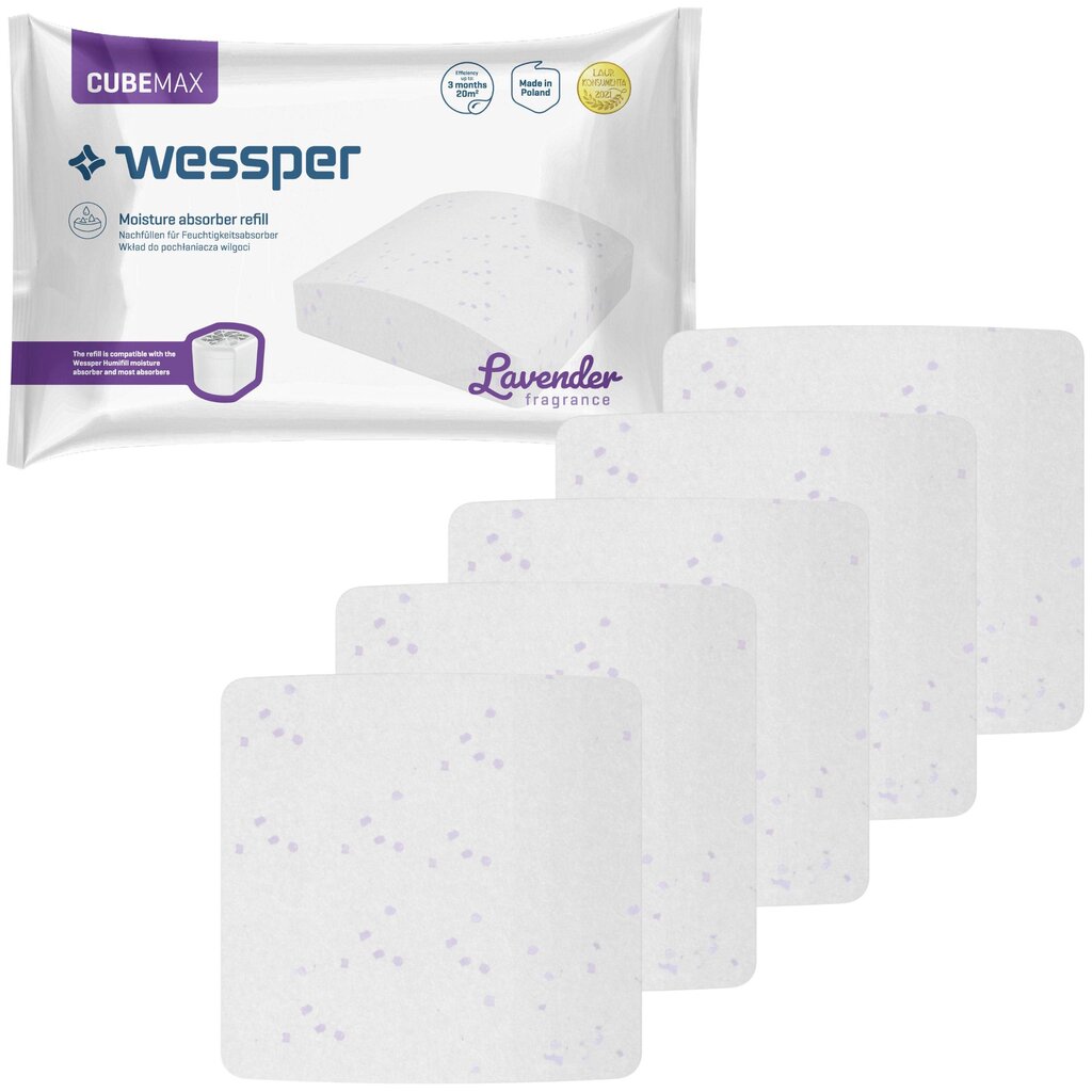 Drėgmės surinkėjai Wessper Cubemax Lavender 5 vnt. цена и информация | Oro sausintuvai, drėgmės surinkėjai | pigu.lt