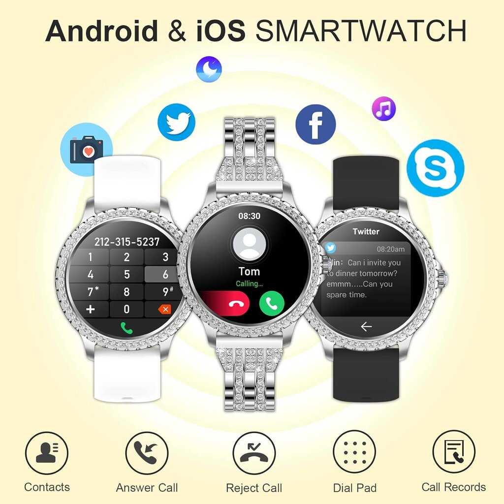 Zaxer Smartwatch ZI58 auksinis kaina ir informacija | Išmanieji laikrodžiai (smartwatch) | pigu.lt
