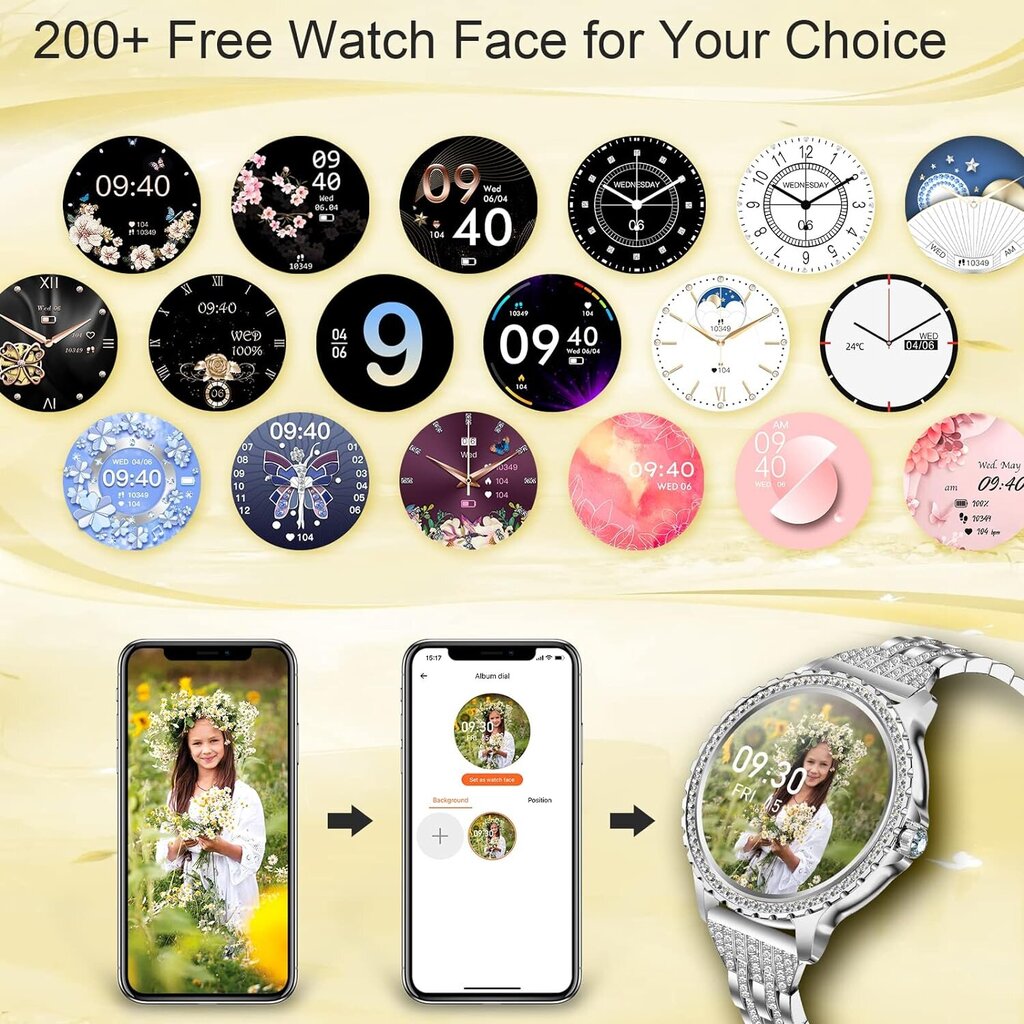 Zaxer ZI58 Gold/Pink kaina ir informacija | Išmanieji laikrodžiai (smartwatch) | pigu.lt