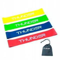 Pasipriešinimo gumų rinkinys Thunder Mini Band, 4 vnt, įvairų spalvų цена и информация | Фитнес-резинки, гимнастические кольца | pigu.lt
