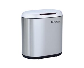 Автоматическое мусорное ведро RIPOSO BARI, 9 л, серебристое цена и информация | Мусорные баки | pigu.lt