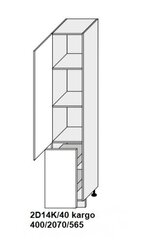 Pastatoma spintelė Carrini 2D14K kargo, dešininė, balta цена и информация | Кухонные шкафчики | pigu.lt