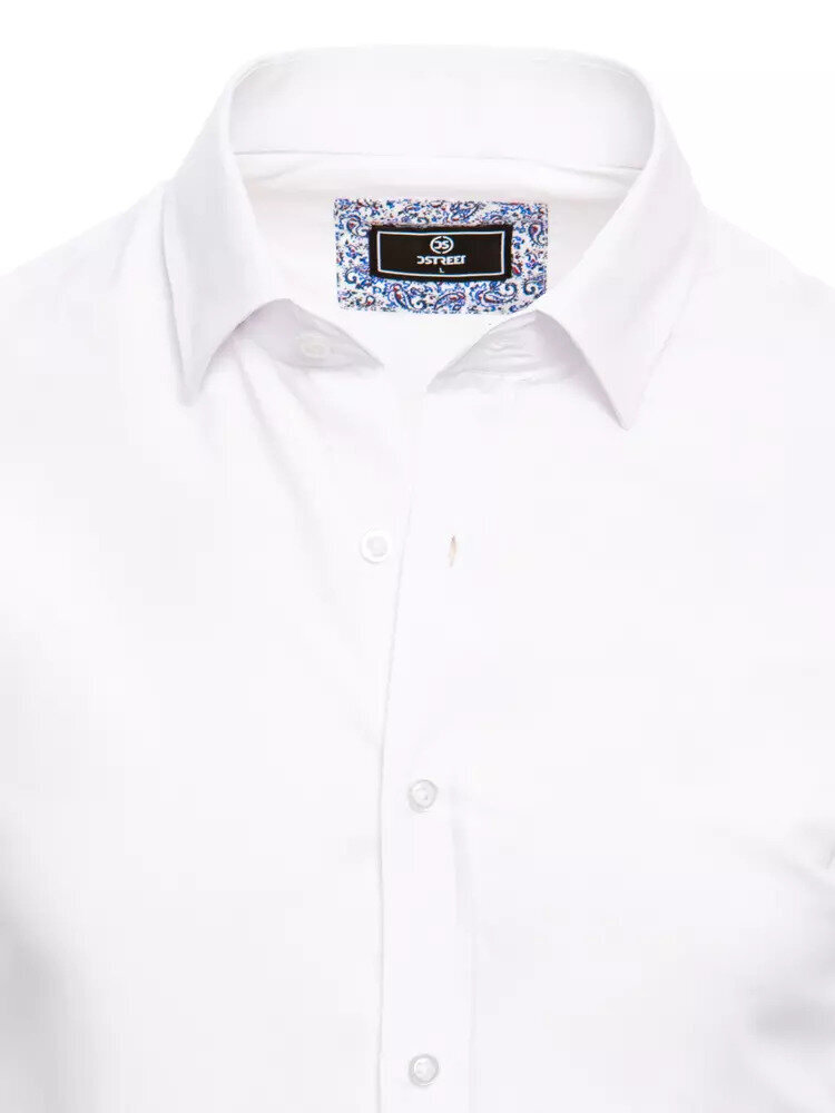 Marškiniai vyrams DX2480-53326, balti цена и информация | Vyriški marškiniai | pigu.lt