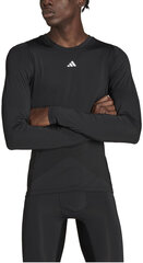Adidas marškinėliai vyrams Techfit Aeroready Long Black HP0626, juodi kaina ir informacija | Sportinė apranga vyrams | pigu.lt