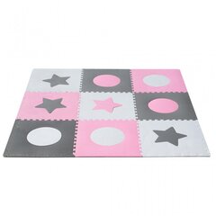 Putų dėlionės kilimėlis vaikams 180x180cm 9 dalių pilkai rožinės spalvos цена и информация | Развивающие коврики | pigu.lt