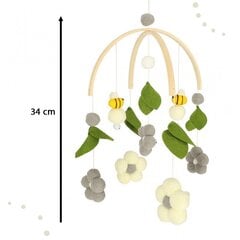 Vaikiškų lovelių karuselė pliušiniai pakabukai gėlės pilkos spalvos цена и информация | Игрушки для малышей | pigu.lt