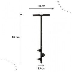 Spiralinis rankinis sodo grąžtas sodinimui kasti 85x15cm цена и информация | Садовые инструменты | pigu.lt