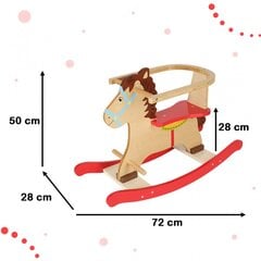 Деревянная лошадка-качалка со спинкой цена и информация | Игрушки для малышей | pigu.lt