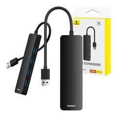 4in1 Hub Baseus  UltraJoy Lite USB-A to USB 3.0 15 cm(black) цена и информация | Адаптеры, USB-разветвители | pigu.lt