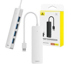 4in1 Hub Baseus  UltraJoy Lite USB-A to USB 3.0 15cm (white) цена и информация | Адаптеры, USB-разветвители | pigu.lt
