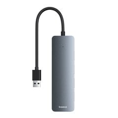 4in1 Hub Baseus  UltraJoy Lite USB-A to USB 3.0 15cm (grey) цена и информация | Адаптеры, USB-разветвители | pigu.lt