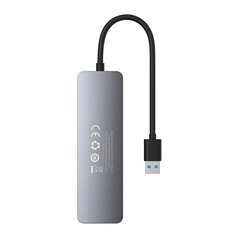 4in1 Hub Baseus  UltraJoy Lite USB-A to USB 3.0 15cm (grey) цена и информация | Адаптеры, USB-разветвители | pigu.lt