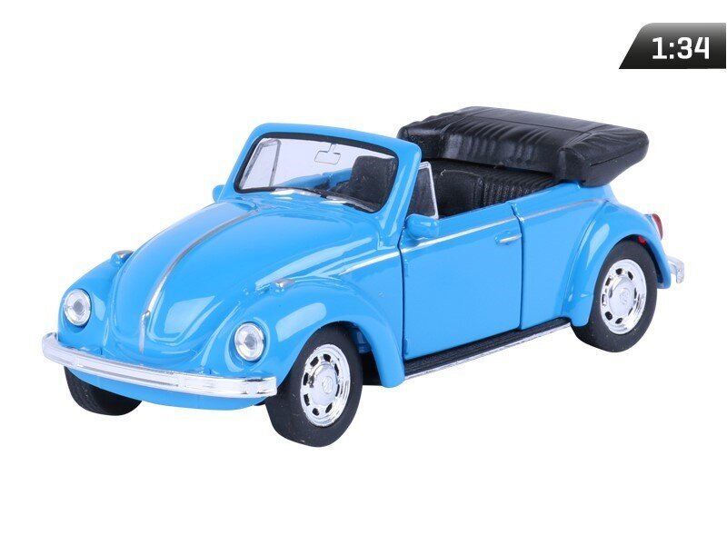 Kolekcinis modeliukas Volkswagen Beetle, mėlynas kaina ir informacija | Kolekciniai modeliukai | pigu.lt