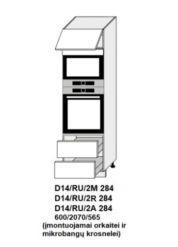 Pastatoma spintelė Carrini D14 RU 2M 284, balta kaina ir informacija | Virtuvinės spintelės | pigu.lt