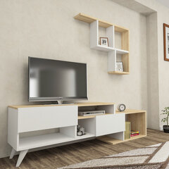 Televizoriaus spintelė Asir, balta/ruda kaina ir informacija | TV staliukai | pigu.lt