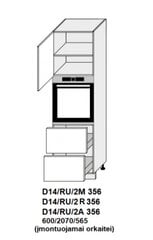 Pastatoma spintelė Carrini D14 RU 2R 356, dešininė, balta kaina ir informacija | Virtuvinės spintelės | pigu.lt