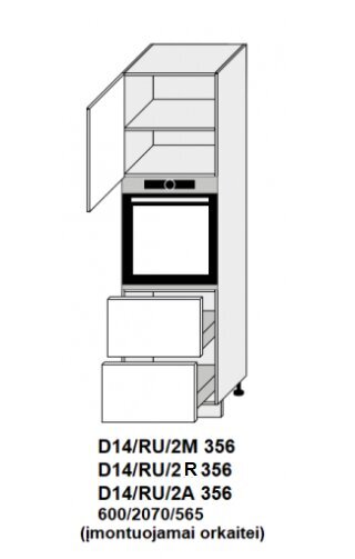 Pastatoma spintelė Carrini D14 RU 2A 356, kairinė, balta kaina ir informacija | Virtuvinės spintelės | pigu.lt