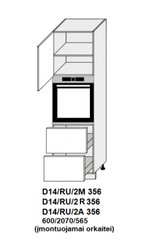 Pastatoma spintelė Carrini D14 RU 2A 356, dešininė, balta цена и информация | Кухонные шкафчики | pigu.lt