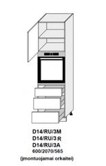 Pastatoma spintelė Carrini D14 RU 3M, balta kaina ir informacija | Virtuvinės spintelės | pigu.lt