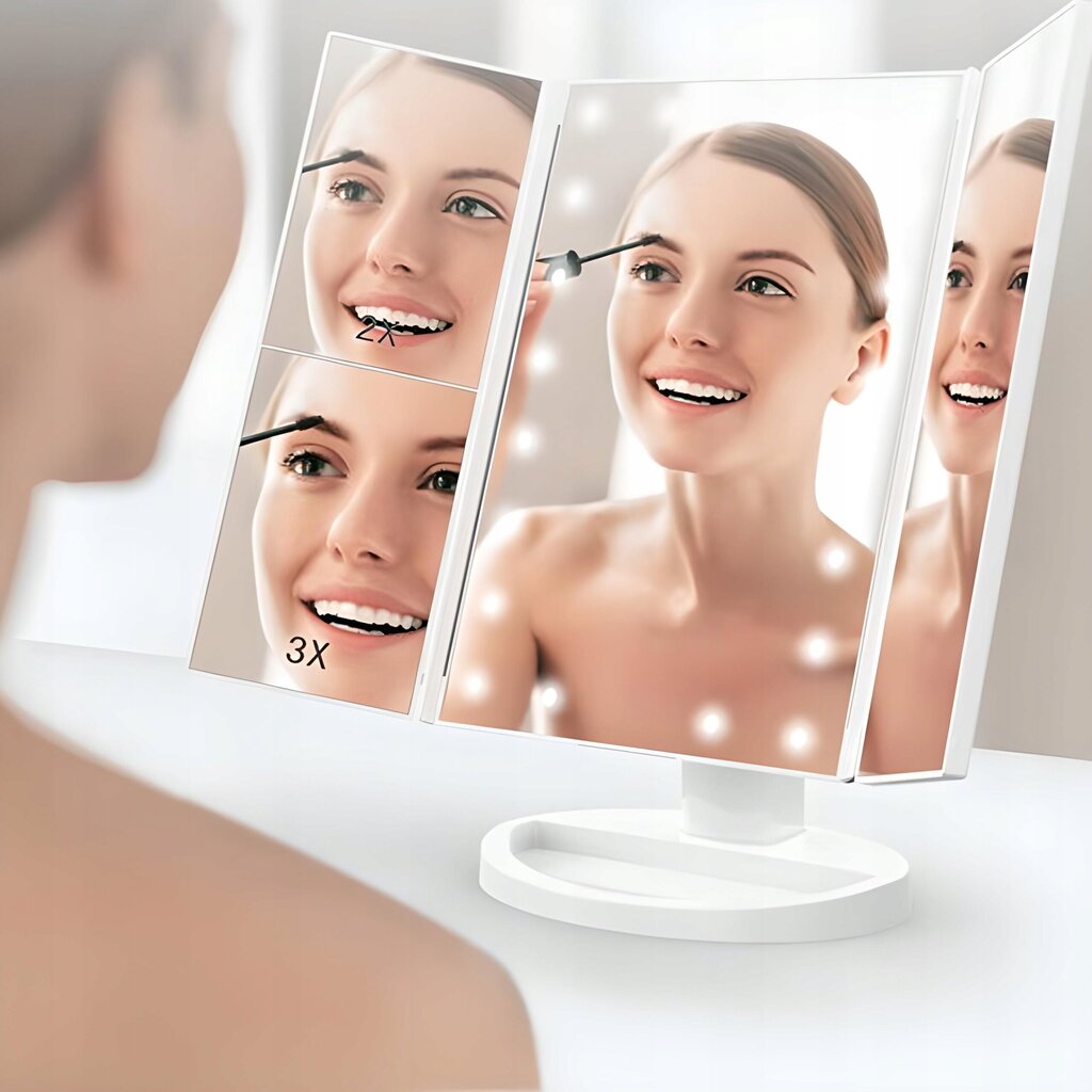Makiažo veidrodis su led apšvietimu kaina ir informacija | Kosmetinės, veidrodėliai | pigu.lt