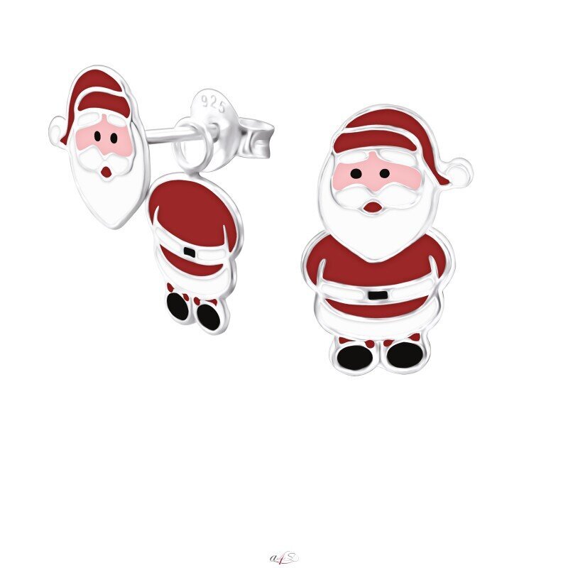 Sidabriniai auskarai mergaitėms Kalėdų senelis A4S24675 kaina ir informacija | Aksesuarai vaikams | pigu.lt