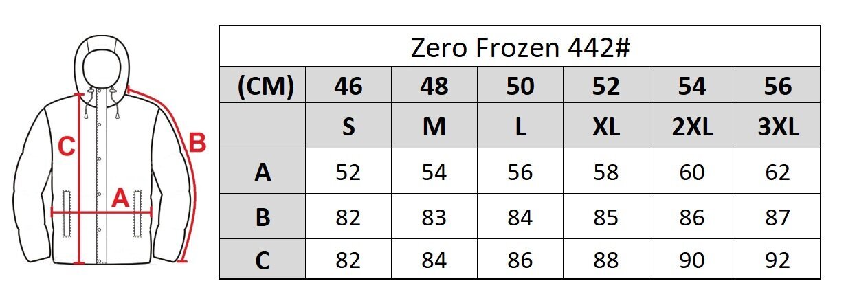 Striukė vyrams Zero Frozen 442, pilka цена и информация | Vyriškos striukės | pigu.lt