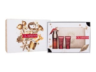 Brandžios veido odos priežiūros rinkinys Clarins: dvigubas veido serumas, 50 ml + dieninis veido kremas Multi-Intensive, 15 ml + naktinis veido kremas Multi-Intensive, 15 ml + kosmetinė kaina ir informacija | Veido aliejai, serumai | pigu.lt