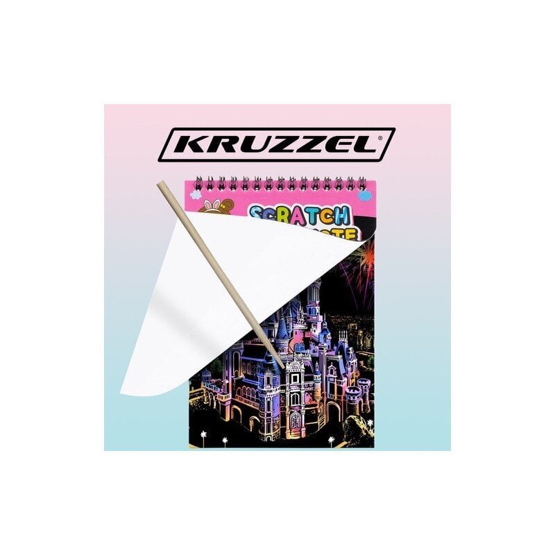 Braižymo kortelių blokas Scratch-off su medine lazdele Kruzzel цена и информация | Spalvinimo knygelės | pigu.lt