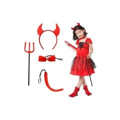 Karnavalinis kostiumas Velnias, raudonas, 4 dalių kaina ir informacija | Karnavaliniai kostiumai | pigu.lt