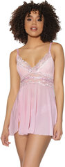 Coquette Lingerie розовый беби-долл с серебристой вышивкой 21508-PK-L цена и информация | Женские пижамы, ночнушки | pigu.lt