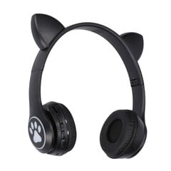 Extralink Kids Cat-Ear Wireless Headphones Black | Беспроводные наушники | Bluetooth 5.0, RGB подсветка цена и информация | Наушники | pigu.lt