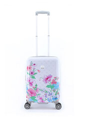 Mažas rankinis lagaminas Elle Flower, S, baltas kaina ir informacija | Lagaminai, kelioniniai krepšiai | pigu.lt