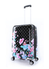 Vidutinio dydžio lagaminas Elle Flower, juodas kaina ir informacija | Lagaminai, kelioniniai krepšiai | pigu.lt