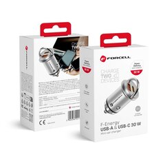 FORCELL F-Energy Mini car charger Type C PD30W + USB QC3.0 цена и информация | Автопринадлежности | pigu.lt