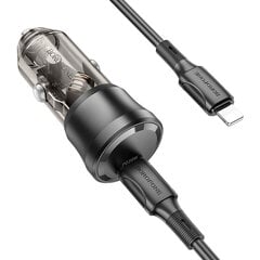 Borofone Car charger BZ24 Clever - Type C - QC 3.0 PD 20W with Type C to Type C cable black цена и информация | Зарядные устройства для телефонов | pigu.lt