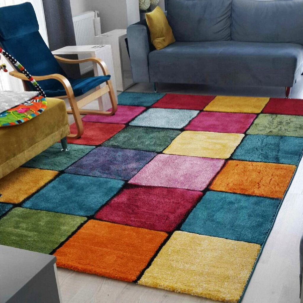 Kilimas Renkli Kare 100x300 cm kaina ir informacija | Kilimai | pigu.lt