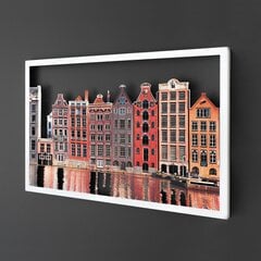 Metalinė sienų dekoracija Amsterdam Houses, 45 cm kaina ir informacija | Interjero detalės | pigu.lt