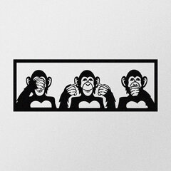 Metalinė sienų dekoracija Three monkeys-L, 36 cm цена и информация | Детали интерьера | pigu.lt