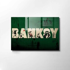 Stiklinė sienų dekoracija Banksy, 70 cm kaina ir informacija | Interjero detalės | pigu.lt