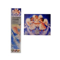 Deimantinė mozaika ant drobės, trys angeliukai, 30 x 40 cm kaina ir informacija | Deimantinės mozaikos | pigu.lt