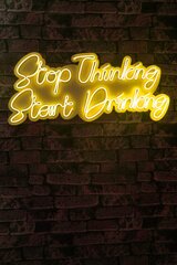 Wallity sienų dekoracija Stop Thinking Start Drinking, 34 cm kaina ir informacija | Interjero detalės | pigu.lt