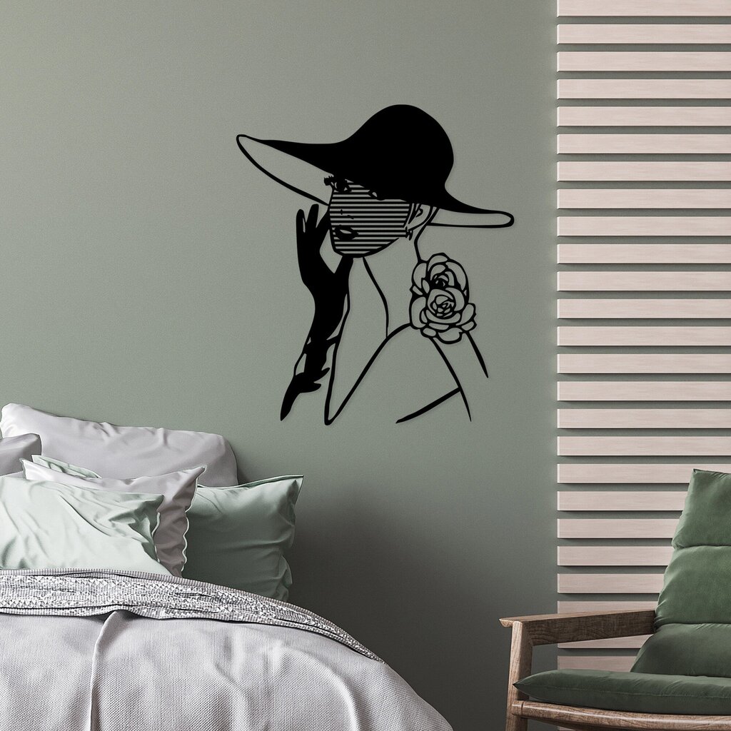 Wallity metalinė sienų dekoracija Striped Woman, 69 cm цена и информация | Interjero detalės | pigu.lt