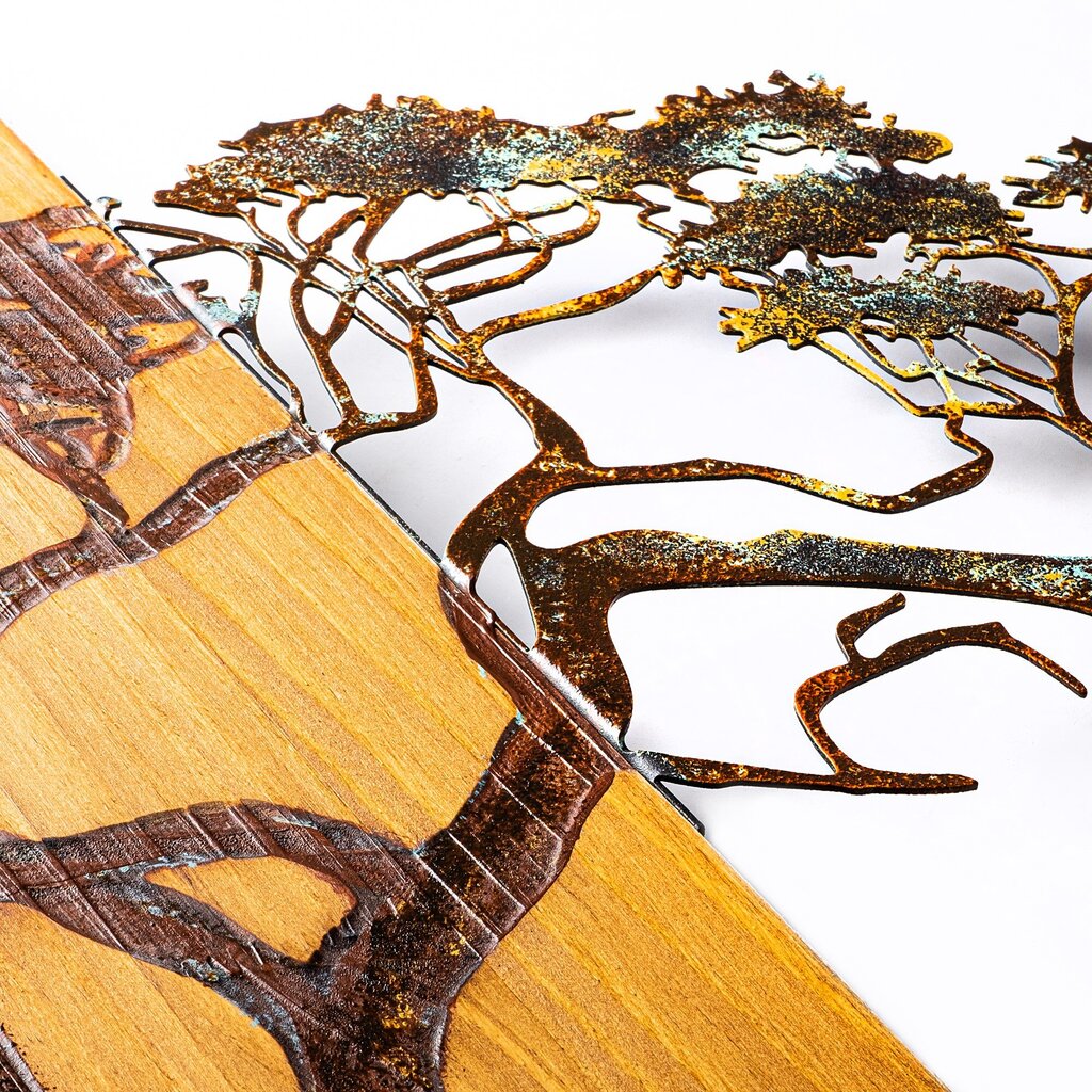 Wallity medinė sienų dekoracija Acacia Tree, 58 cm kaina ir informacija | Interjero detalės | pigu.lt