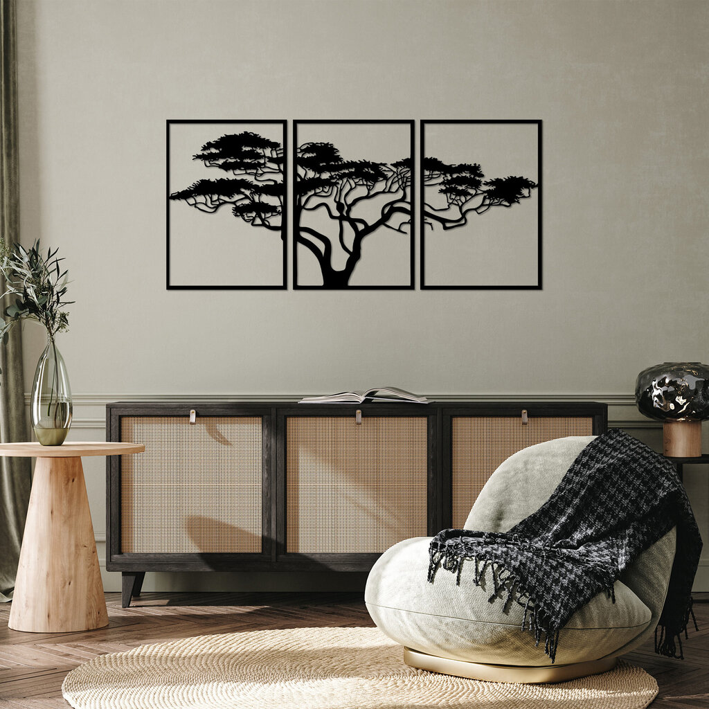 Wallity metalinė sienų dekoracija Acacia Tree, 3 vnt. kaina ir informacija | Interjero detalės | pigu.lt