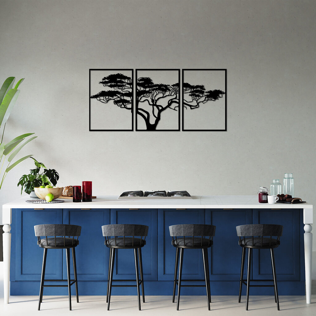 Wallity metalinė sienų dekoracija Acacia Tree, 3 vnt. kaina ir informacija | Interjero detalės | pigu.lt