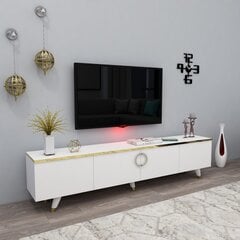 Televizoriaus spintelė Asir, balta/auksinė kaina ir informacija | TV staliukai | pigu.lt
