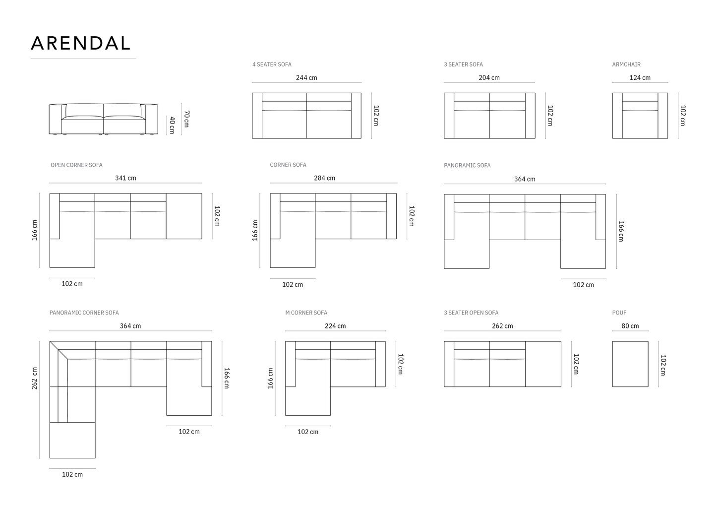 Kairinė sofa Cosmopolitan Design Arendal, pilka цена и информация | Sofos | pigu.lt