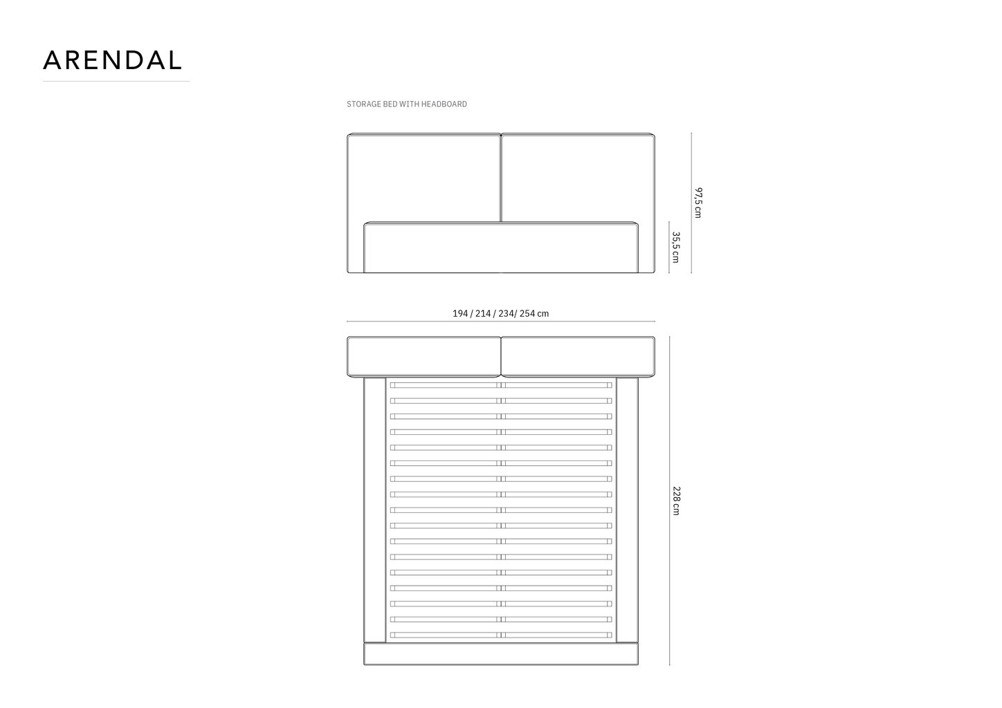 Lova Cosmopolitan Design Arendal, 140x200 cm, juoda kaina ir informacija | Lovos | pigu.lt